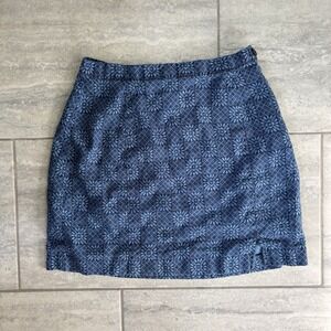 vtg gap womens linen shirt Hight Waisted Blue Navy Flower Print 8 Cottagecore
